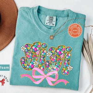 Comfort Colors Retro Floral Gigi Coquette T-Shirt, Gifts For Grandma, Aesthetic Grandma Clothing, Mother&#39;s Day Daisy Flower Tee, Gigi Shirt