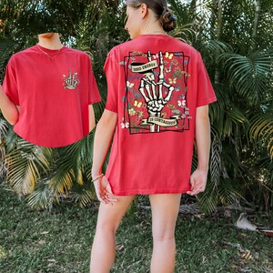 Good Energy Is Contagious Motivational T-Shirt, Mental Health Shirt, Trendy Cottagecore Botanical Tee, Skeleton Graphic Design, Gift For Her