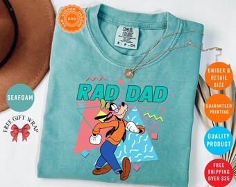 Goofy Rad Dad T-Shirt, Comfort Color Disney Shirts, Gifts For Father Day, Cartoon Graphic Tee For Man, Funny Dad Clothing