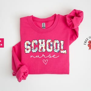 School Nurse Sweatshirt, Nurse Student Crewneck, Floral Medical Crew Shirt, Future Nurse Sweater, Gifts For Nurse, Aesthetic Nurse Clothing