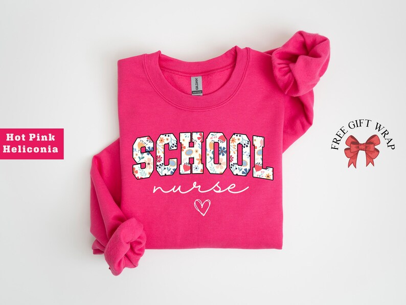 School Nurse Sweatshirt, Nurse Student Crewneck, Floral Medical Crew Shirt, Future Nurse Sweater, Gifts For Nurse, Aesthetic Nurse Clothing
