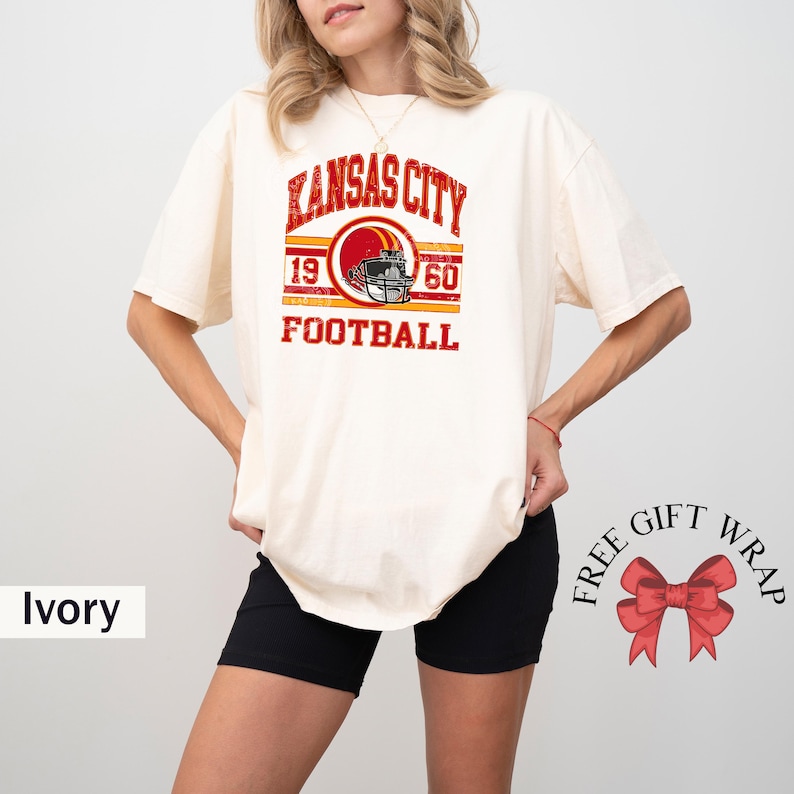 Comfort Colors Kansas City Football T-Shirt, Trendy Kansas Football Fan Shirt, Gift For Her, Popular Kansas City Tee, Kansas Game Day Shirt