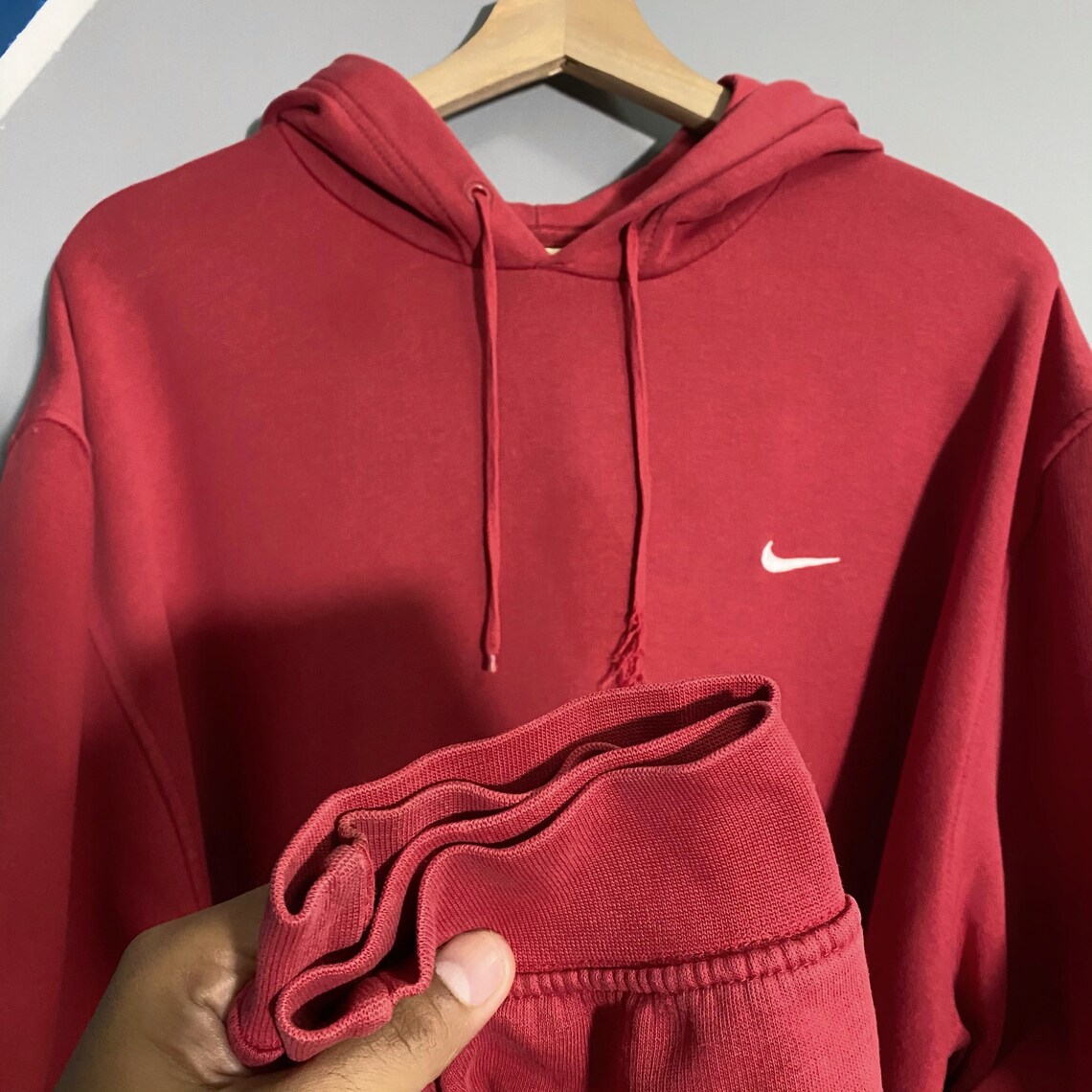 vintage red nike hoodie