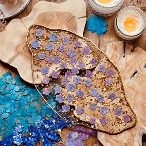 Tray, resin tray with hydrangeas, resin art tray, epoxy tray, gift, purple, resin set, Mother&#39;s Day gift, birthday gift
