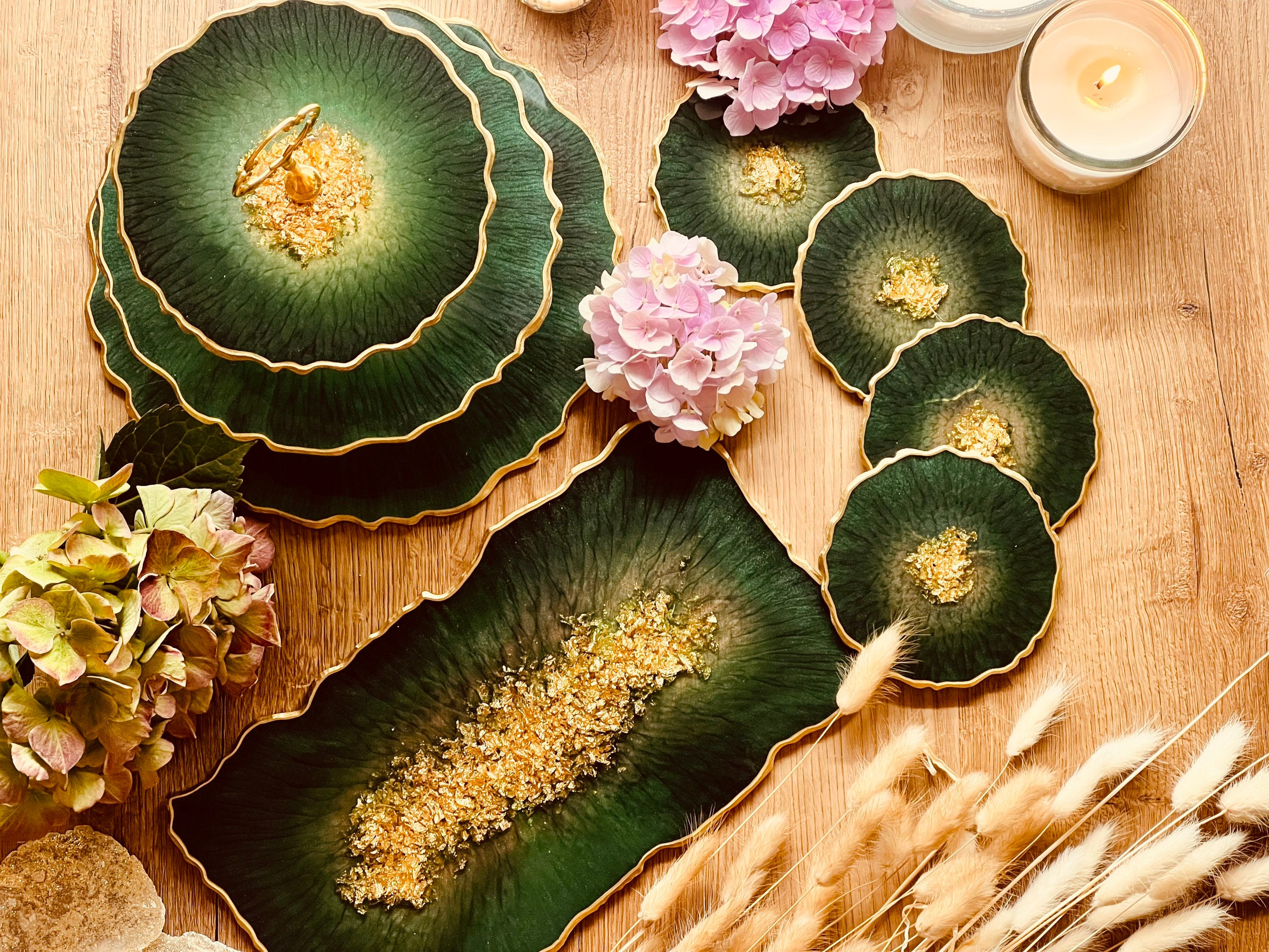 レジンセット、レジンエタジェール、レジントレイ、レジンコースター