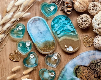 Ocean Ringschale, Ocean Art, Muscheln, Schmuckschale, Schmuckschälchen, Resin, Geschenkidee, Geschenk, Geburtstagsgeschenk, Muttertagsgesche