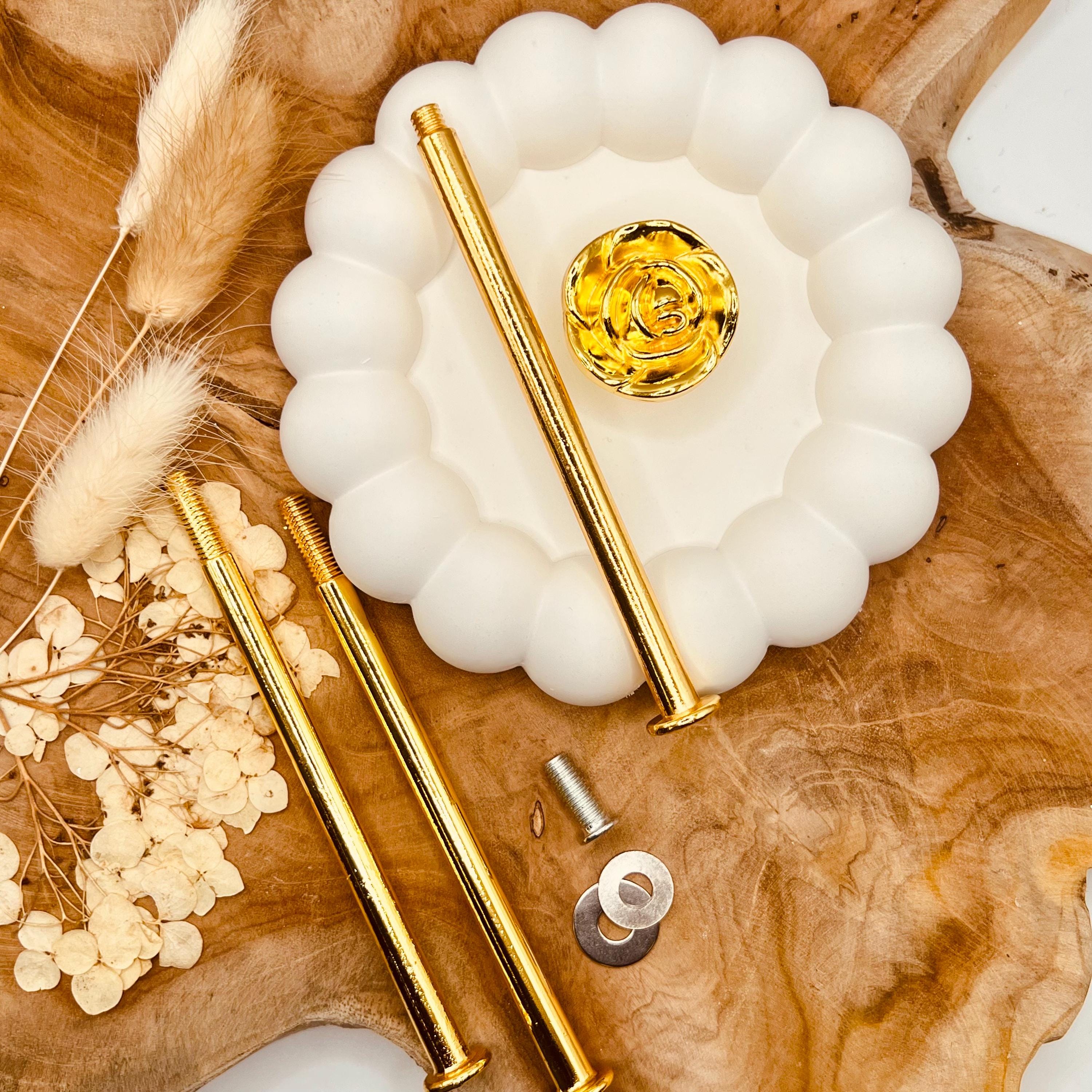 présentoir à gâteaux couleur or | Étagère Étrange | Fournitures de résine | Etagère tige céramique etagère porcelaine | Accessoires en résine | Etagèr