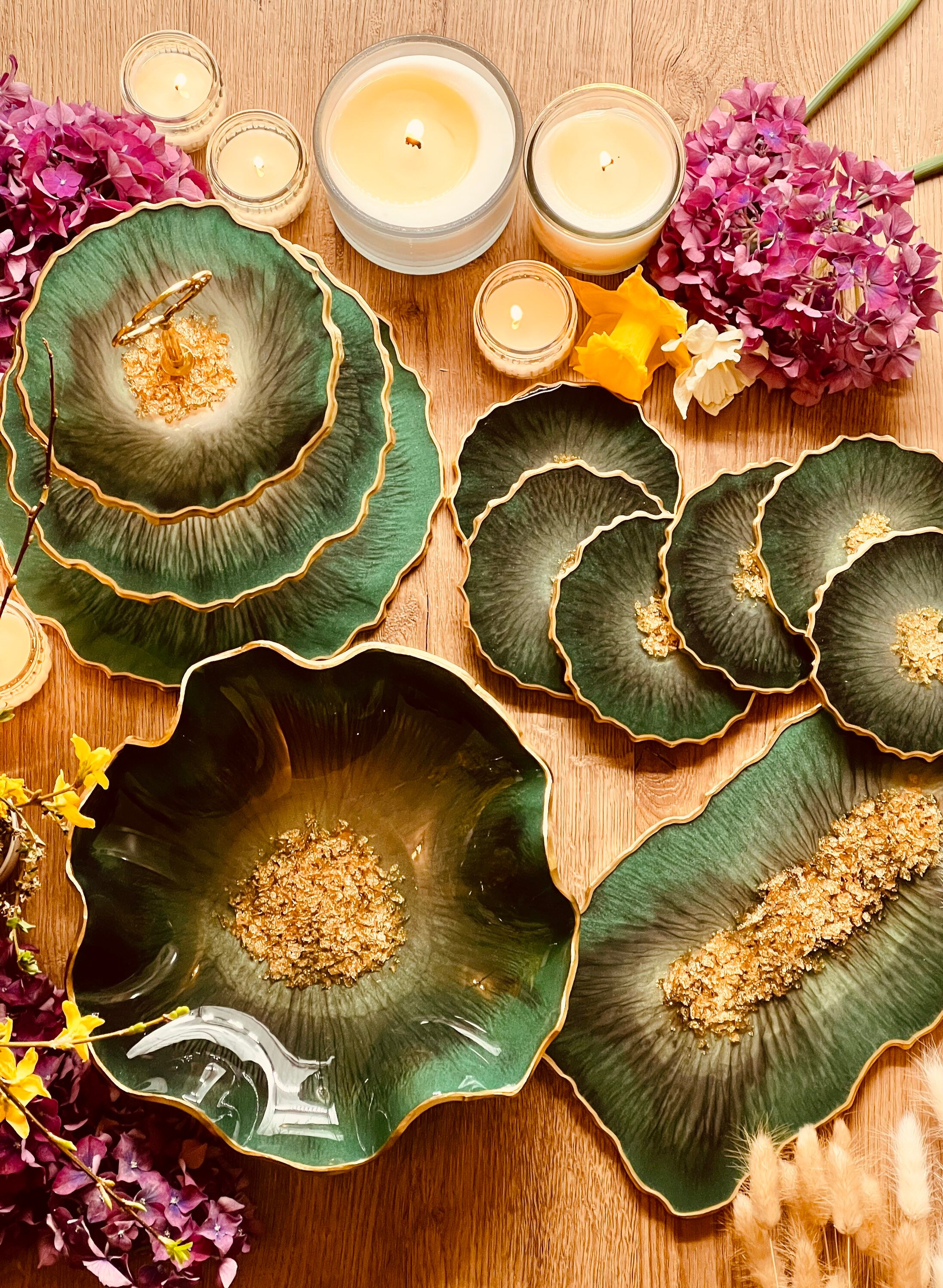 レジンセット、レジンエタジェール、レジントレイ、レジンコースター