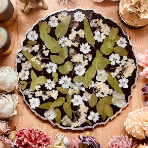 Tray, Resin Tray, Resin Art Tray, Eucalyptus and Hydrangea, Epoxy Tray, Gift, Hydrangeas, Resin Set, Resin Plate, Gift