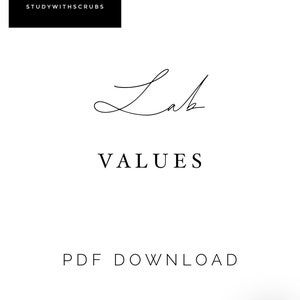 Lab Values Cheat Sheet