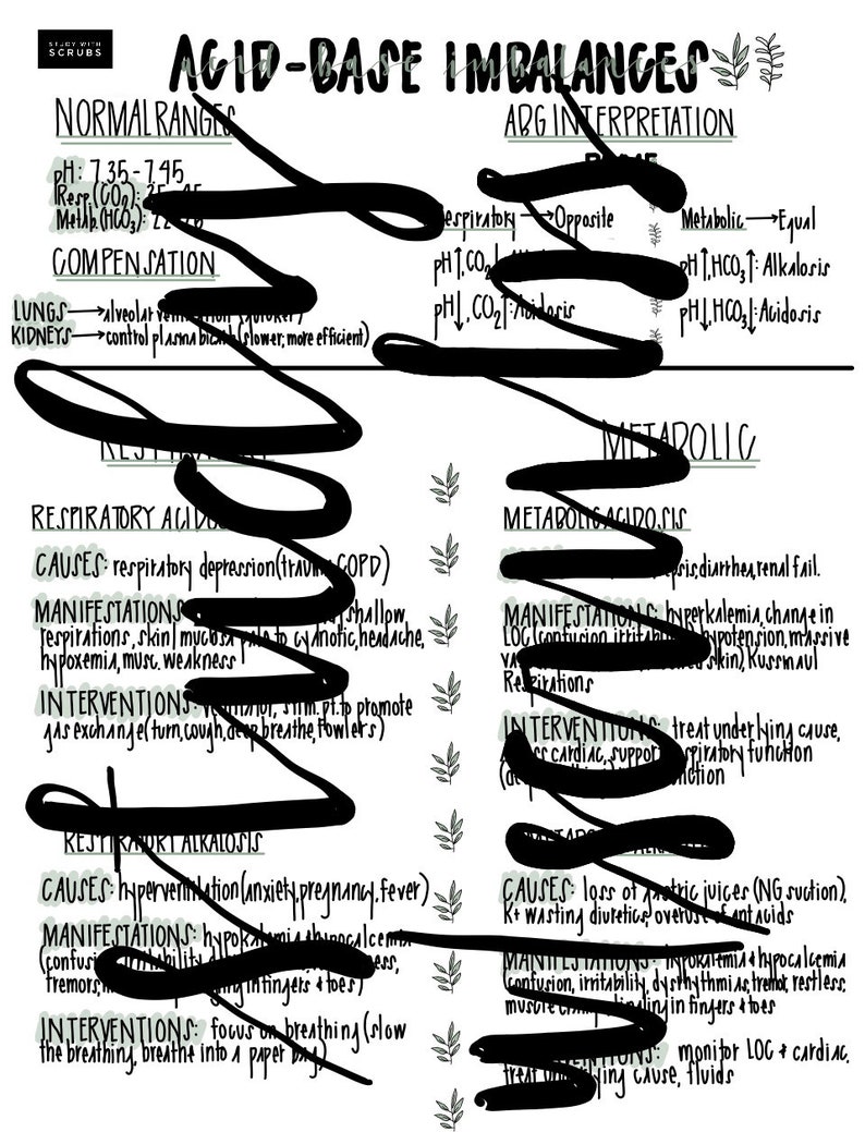 Med Surg Fluid, Electrolytes and Abg's Etsy