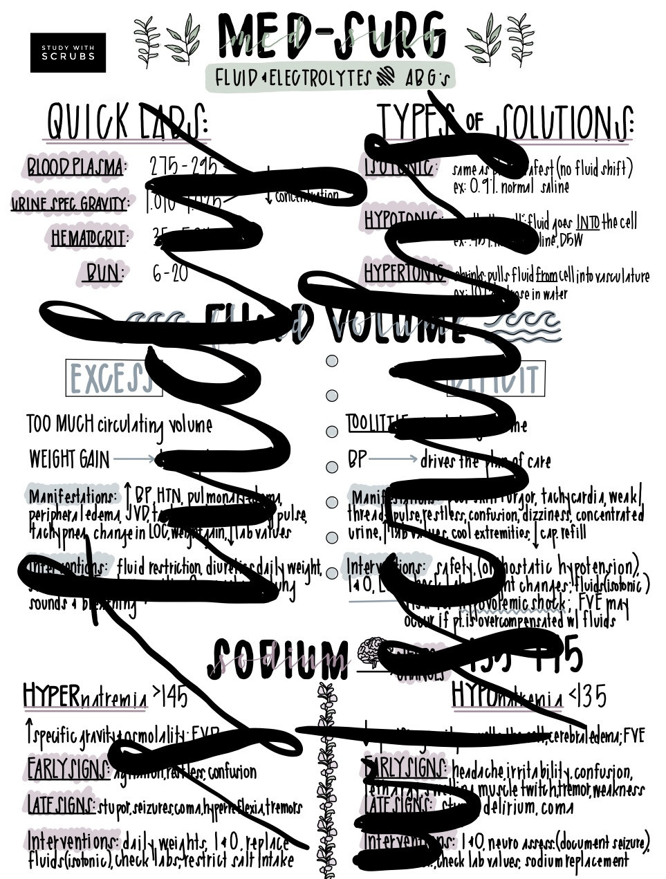 Med Surg Fluid, Electrolytes and Abg's Etsy