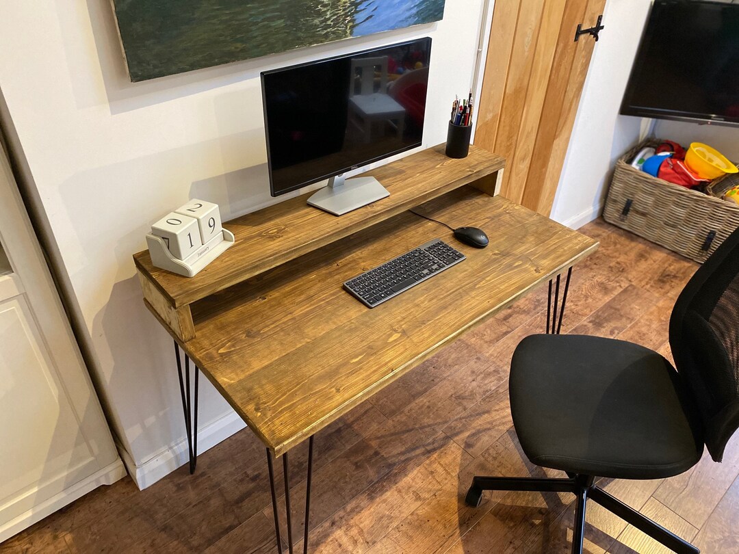 Desk Study Writing Desk Hairpin Legs PC Gaming Monitor Etsy UK