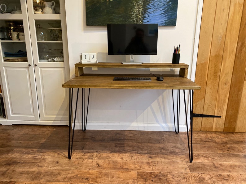Desk Study Writing Desk Hairpin Legs PC Gaming Monitor Etsy UK