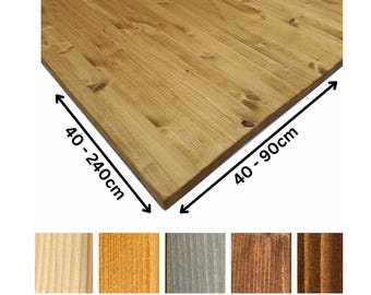 Table Top / Replacement / Custom DIY / Solid Pine / Oak / Walnut / Square Edge