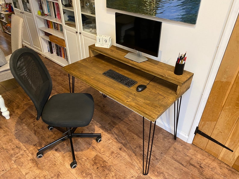 Desk Study Writing Desk Hairpin Legs PC Gaming Monitor Etsy UK