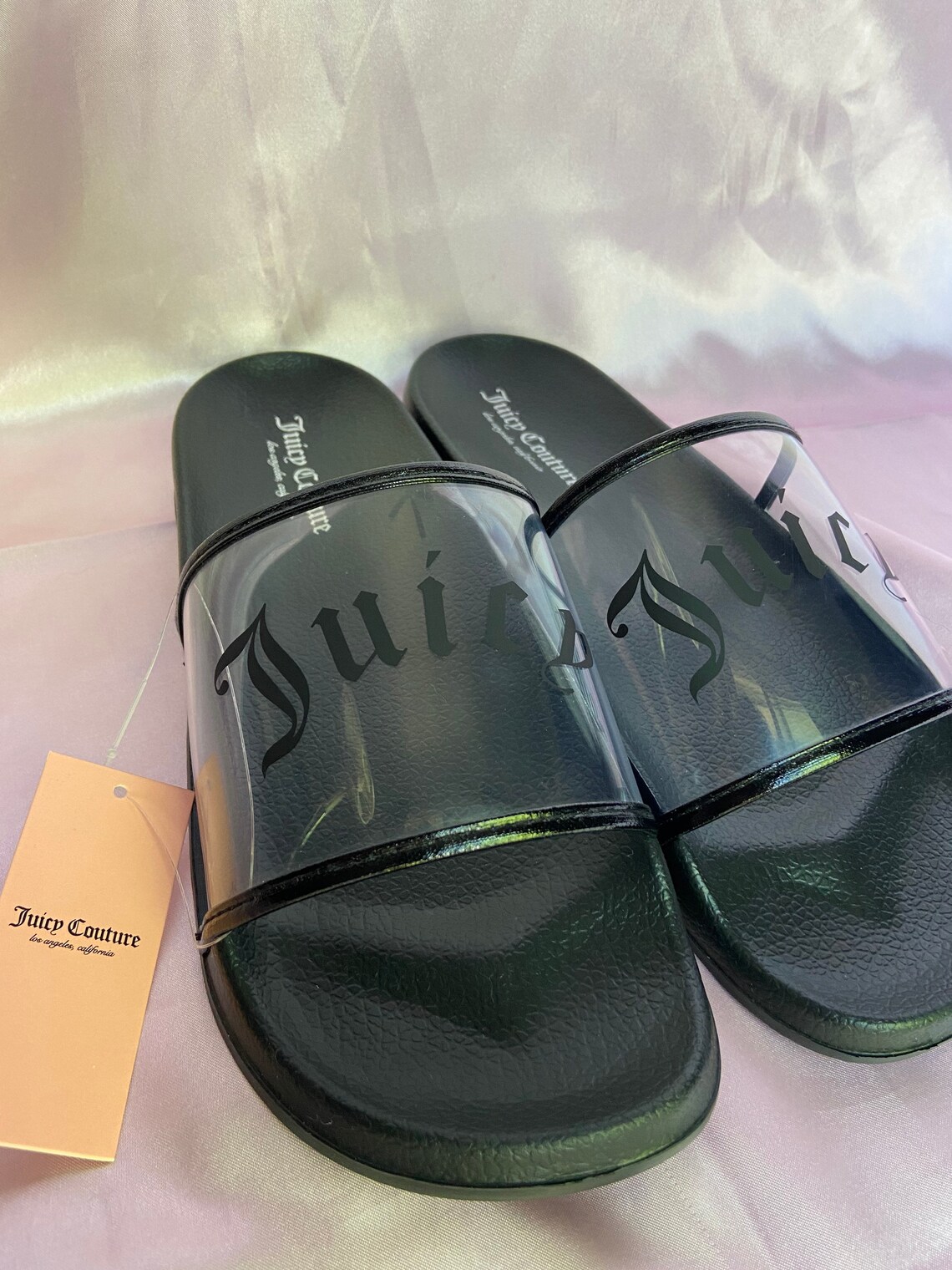 Juicy Couture Transparent Slides Authentique Juicy Couture Etsy