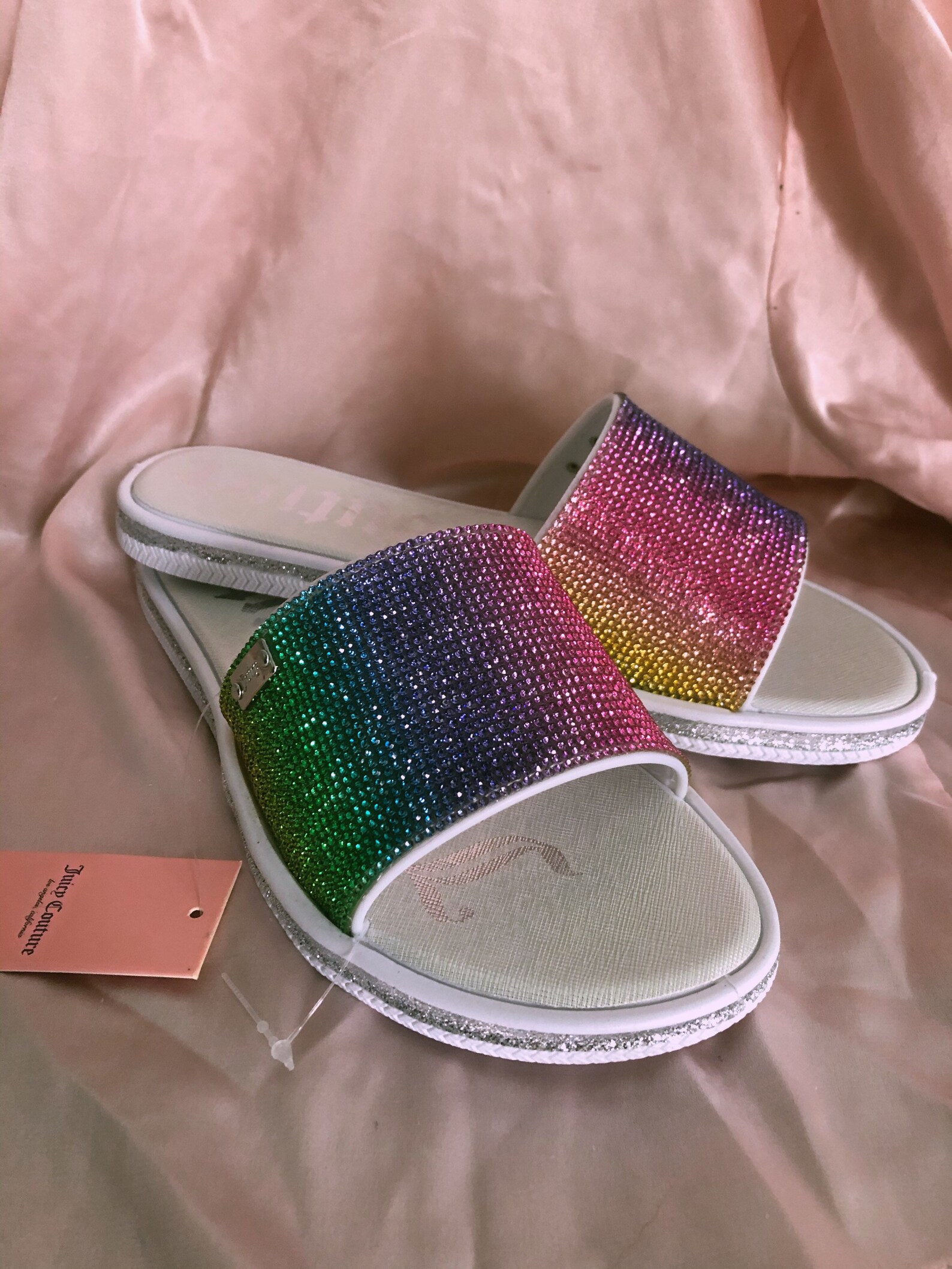 Juicy Couture Rainbow Rhinestone Slides Juicy Couture Y2K Etsy