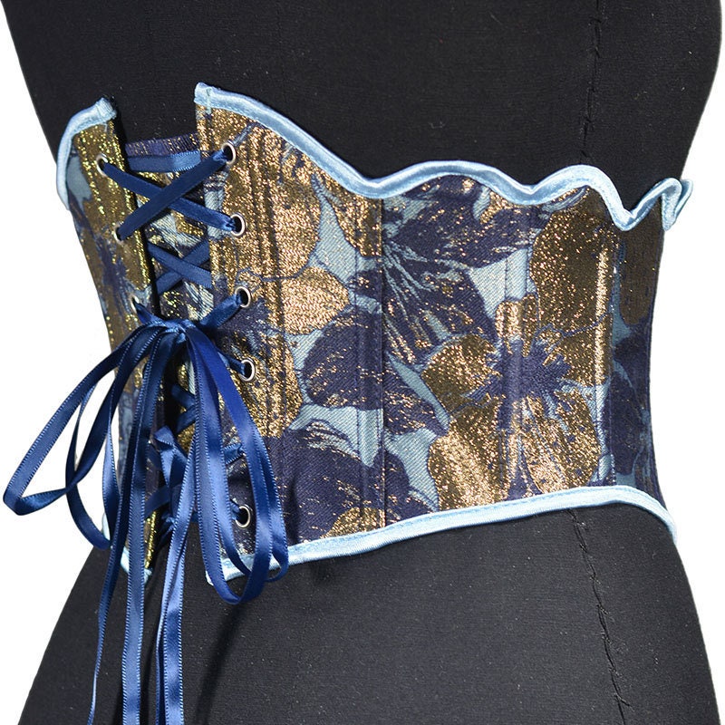 Gilded Tibetan Blue Corset Belt Short Corset Waist Cincher Etsy