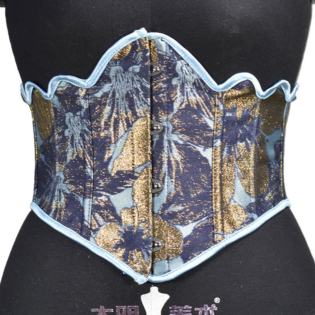 Gilded Tibetan Blue Corset Belt Short Corset Waist Cincher Etsy