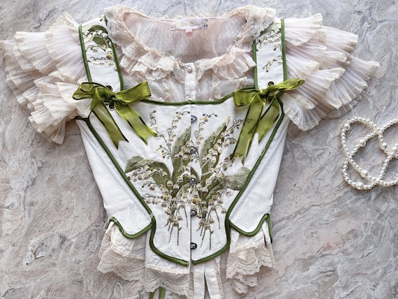 Lily of the Valley Corset Top, Renaissance Faire Corset, Floral