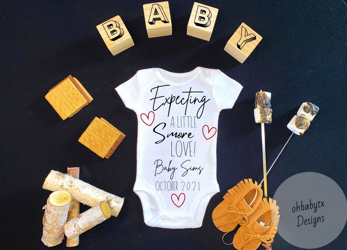 Smore Love Digital Pregnancy Announcement Camping Theme Etsy