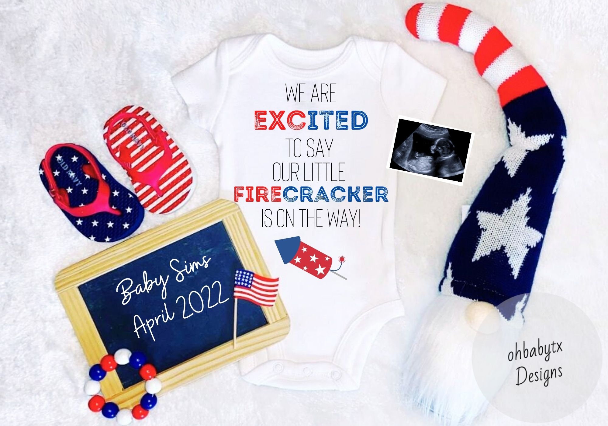 4th of July baby announcement Digital file Personalized Etsy