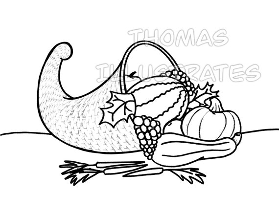 Printable Horn Of Plenty Coloring Pages