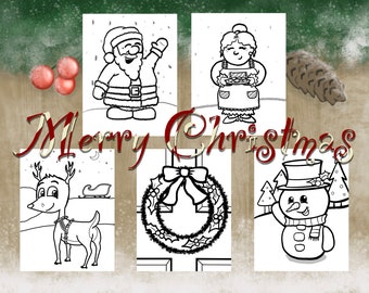 Christmas Coloring Pages, Winter Coloring Pages, Holiday Coloring Pages, 8.5x11 Coloring Pages, Festive Coloring Pages for Kids