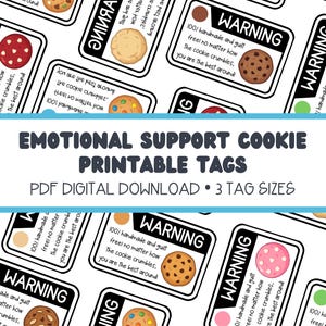 Printbare labels voor emotionele steunkoekjes, geschikt om te haken, digitale download, pdf voor amigurumi, shopeternalcreations