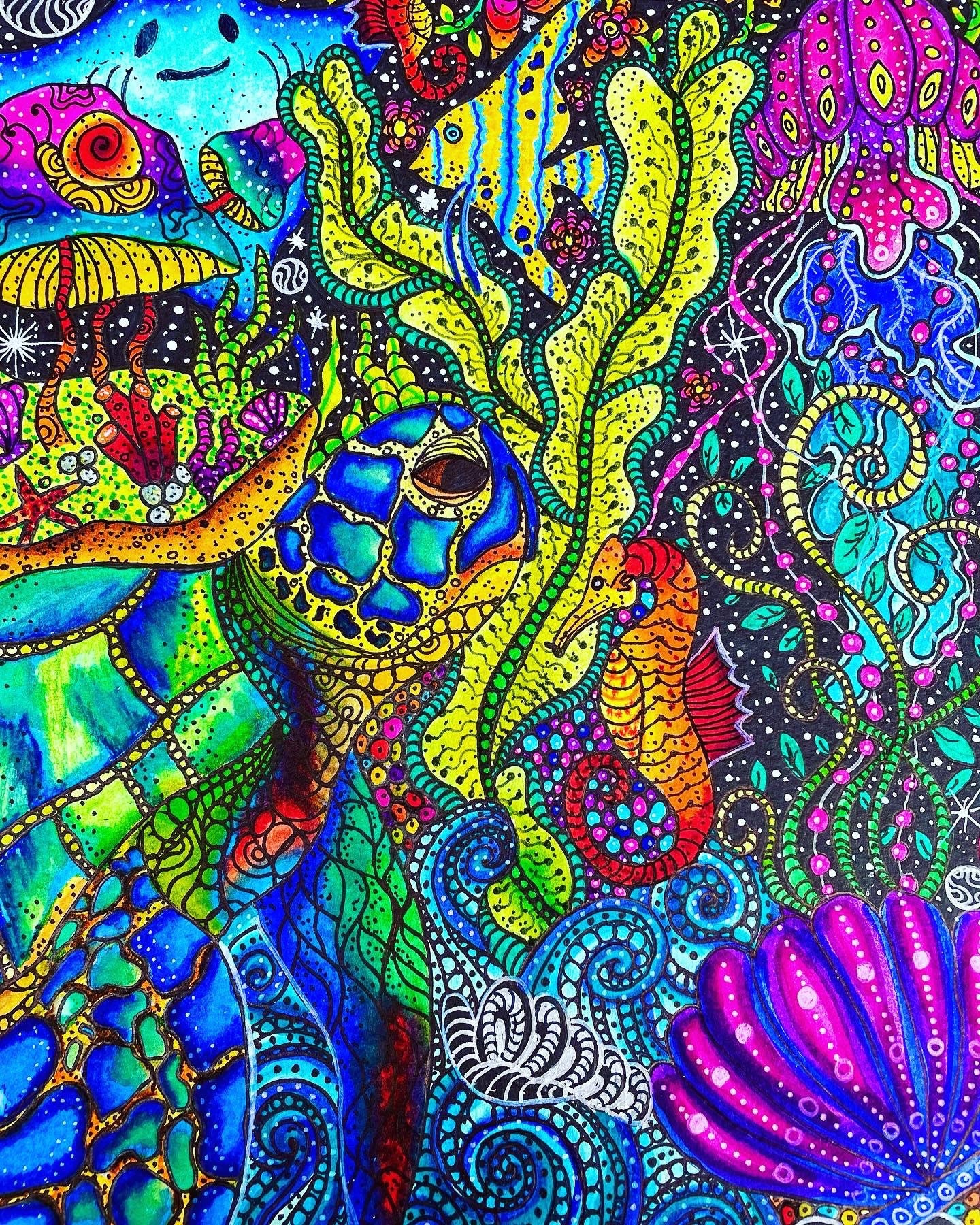 Psychedelic under the sea scene.