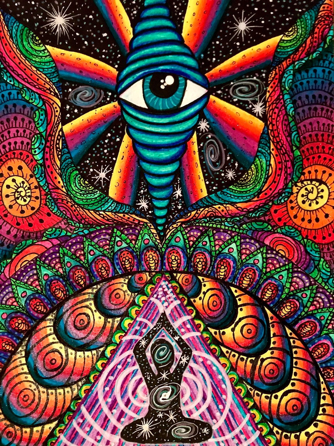 Psychedelic Art Prints Hippie Art Prints Trippy Art Print Space Art Print Galaxy Art Print Third Eye Art Hippie Home Decor Etsy UK