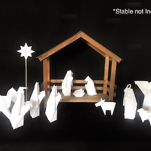 Origami Nativity Set, Handmade Nativity, Christmas Scene