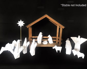 Origami Nativity Set, Handmade Nativity, Christmas Scene