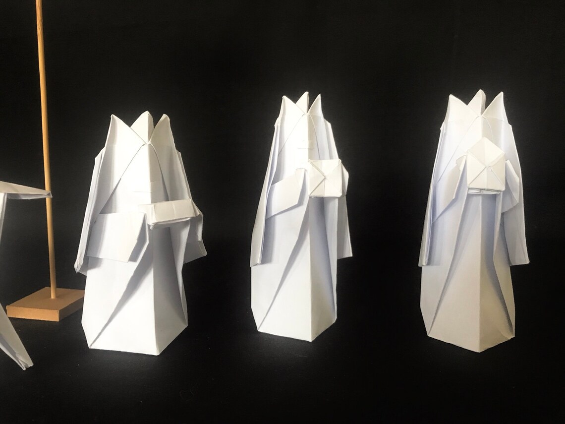 Origami Nativity Set Handmade Nativity Christmas Scene Etsy