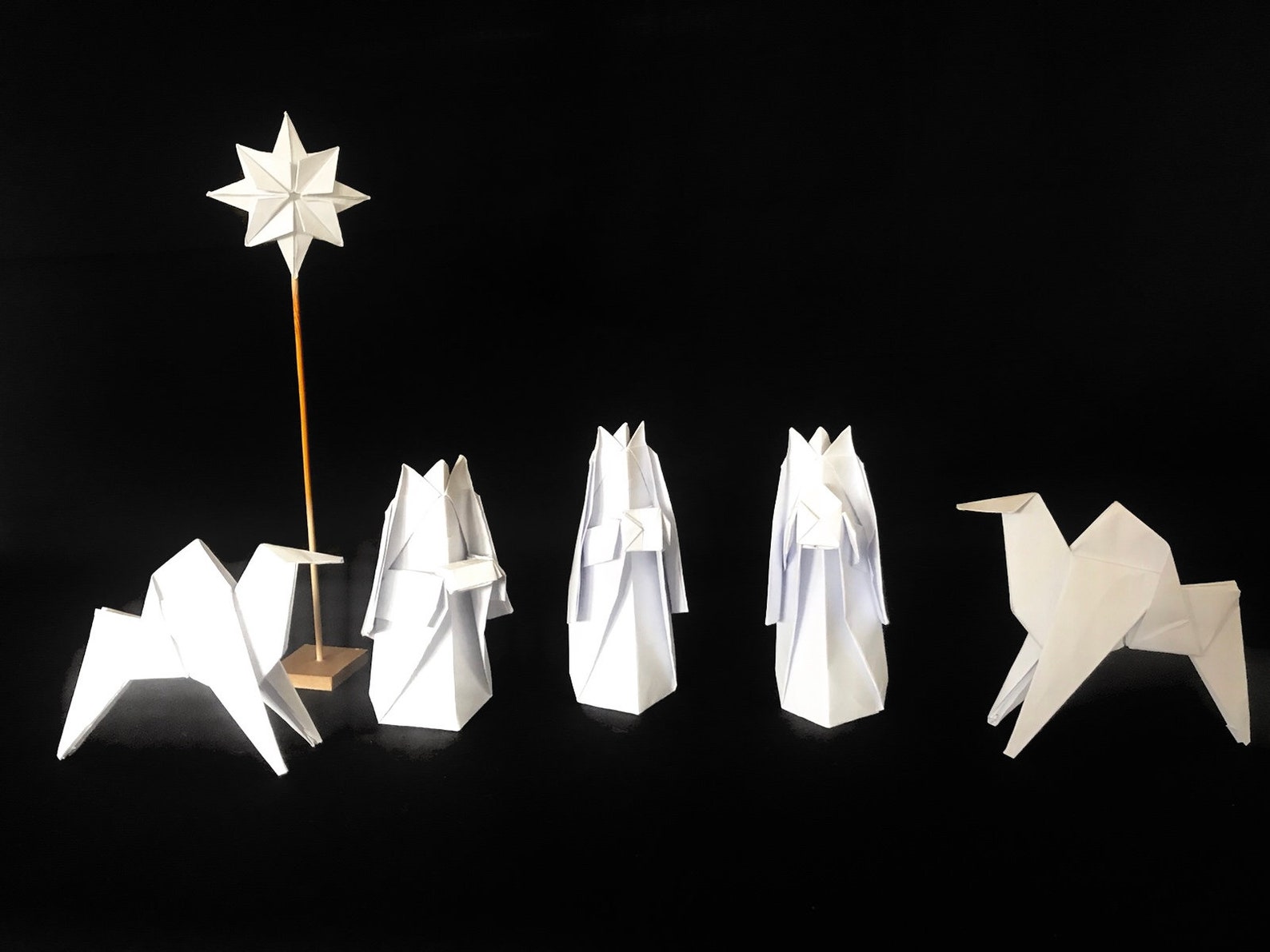 Origami Nativity Set, Handmade Nativity, Christmas Scene Etsy