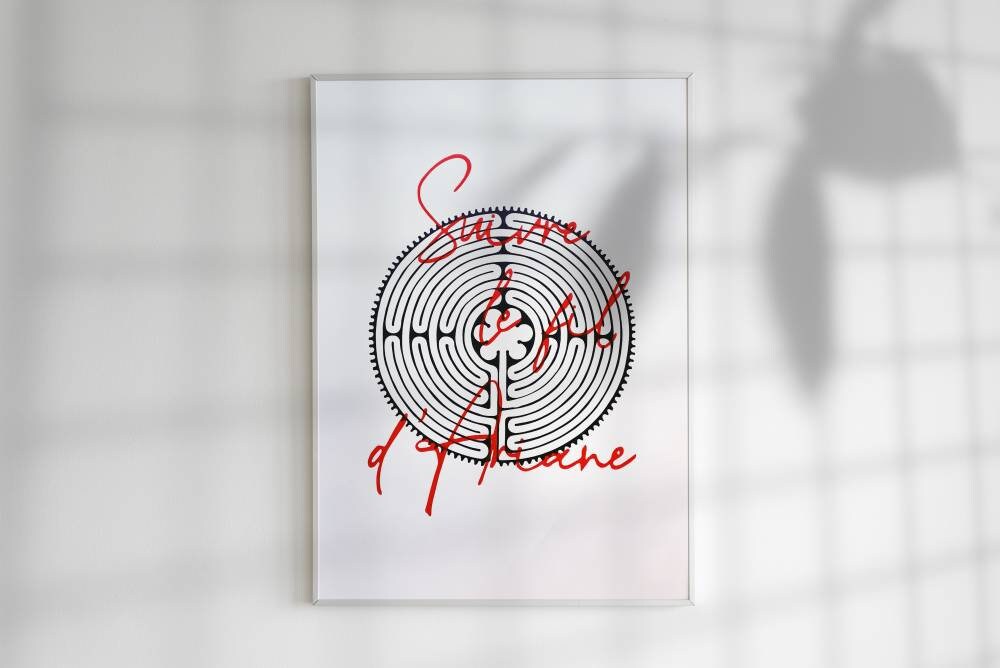 Linogravure Labyrinthe de Chartres