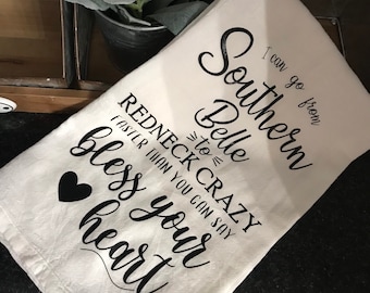 Southern Belle/Redneck Tea Towel
