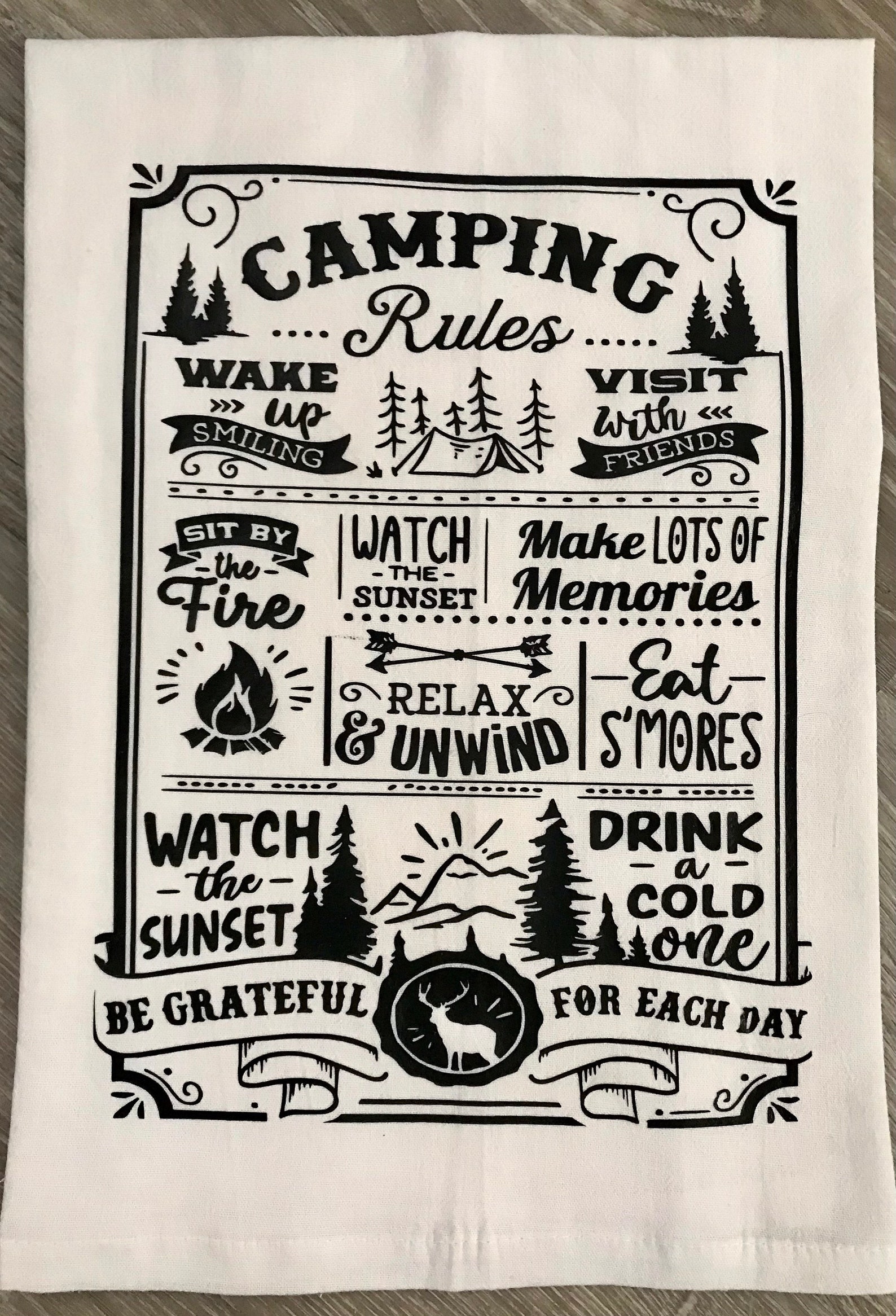 Camping Tea Towels Etsy