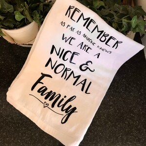 Humorous flour sack tea towel