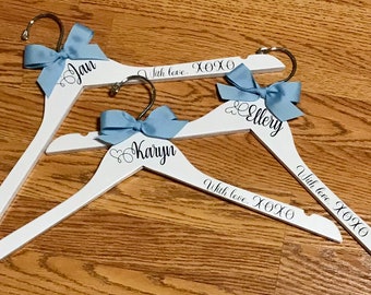 Personalized White Wooden Wedding Hanger