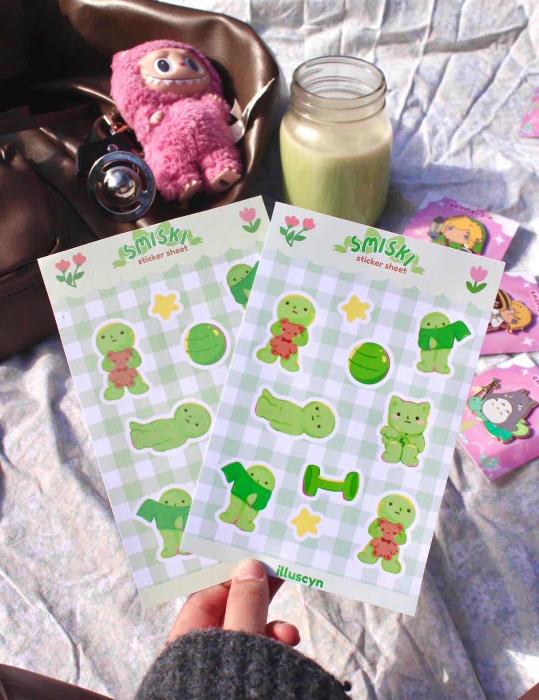 Simski Stickers Smiski Sticker Sheet| Cute Blind Box Smiski Journaling Decal Stickers ...