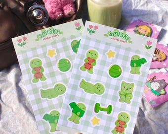 Foglio di adesivi Smiski/ Adesivi carini per il journaling Smiski Blind Box/ Adesivi estetici kawaii Journaltok