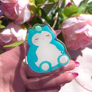 Sleeping Bear Phone Grip: Kawaii Epoxy Phone Charm