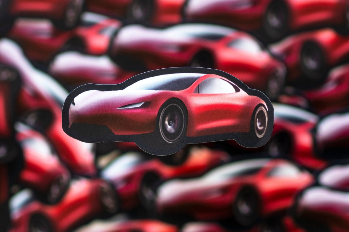 Tesla Roadster / Roadster / DieCut / Etsy España