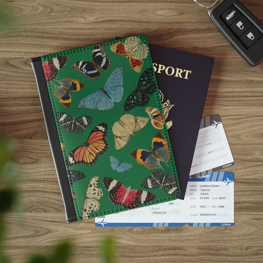 Butterfly Passport Cover Vegan Leather Passport Cover Vegan Etsy