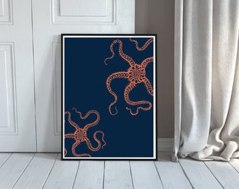 Sea Creatures Print, Starfish Print, Sea Art Print, Sea Wall Art, Ocean Wall Art Print, Minimalist Art Print, Abstract Art Print, Boho Print