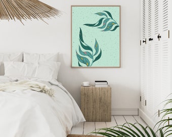 Seaweed Art Print, Seaweed Print, Ocean Print, Sea Botanical Print, Abstract Botanical Print, Ocean Boho, Boho Art Print, Tropical Art Print