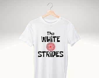 white stripes band t shirt