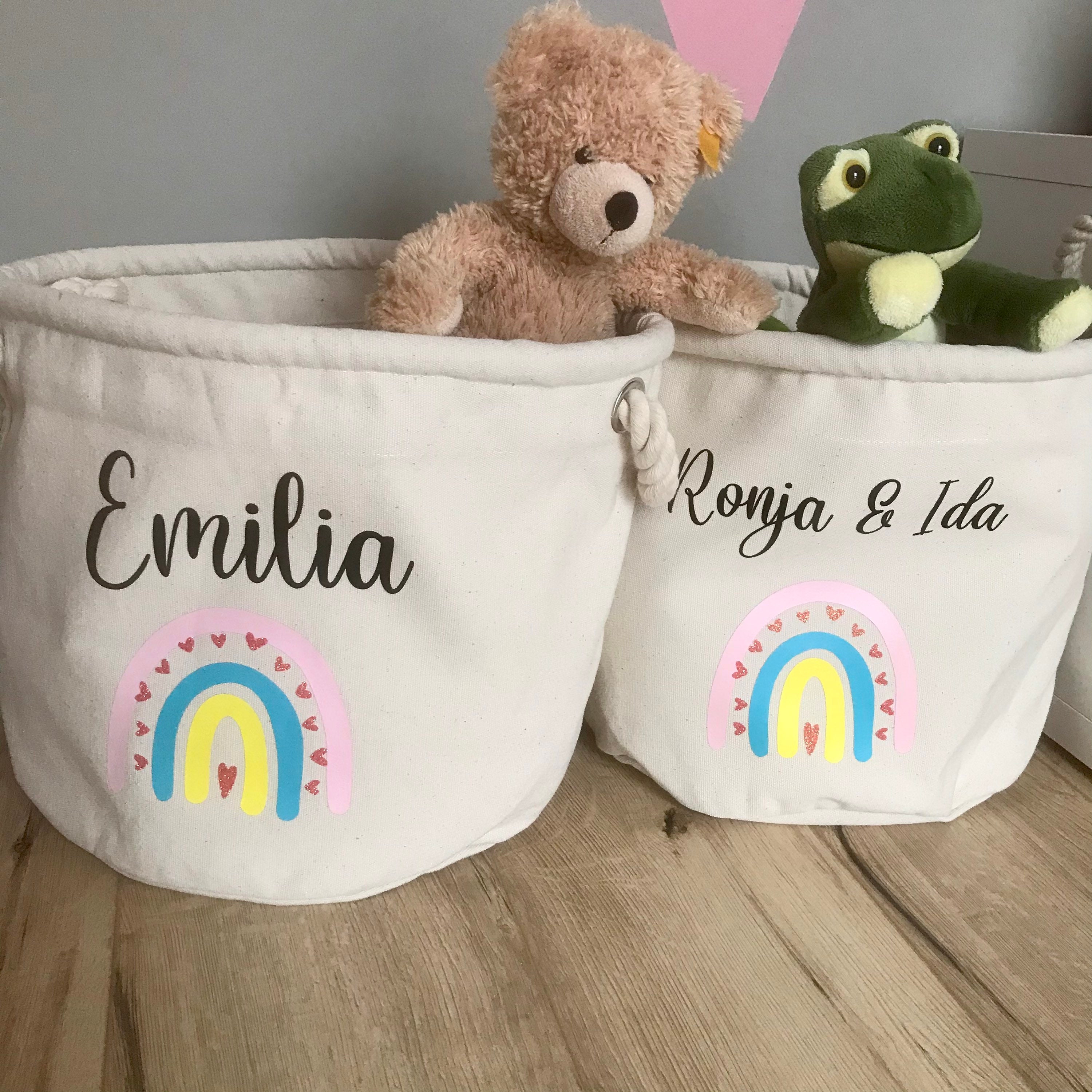 Holz Baby Aufbewahrungskorb Mit Griff - Geschenk Für Babyparty & Kinderzimmer